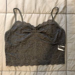 Stretchy Black Lace Bralette Top